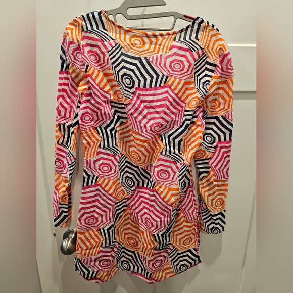Mud Pie Totable Tunic Beach To Bar Cover-Up Dress Umbrella Print Size Small New - Picture 5 of 9